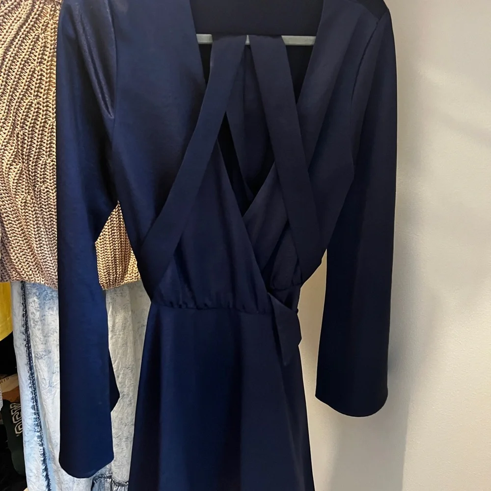 Navy mini wrap dress - Picture 5 of 5